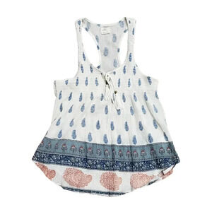 O’neill Rolla Ivory Printed Sleeveless Woven Tank Top XS